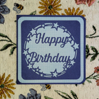 Card with 'Happy Birthday' text on a floral background