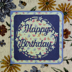 Birthday card with butterfly design on a floral background