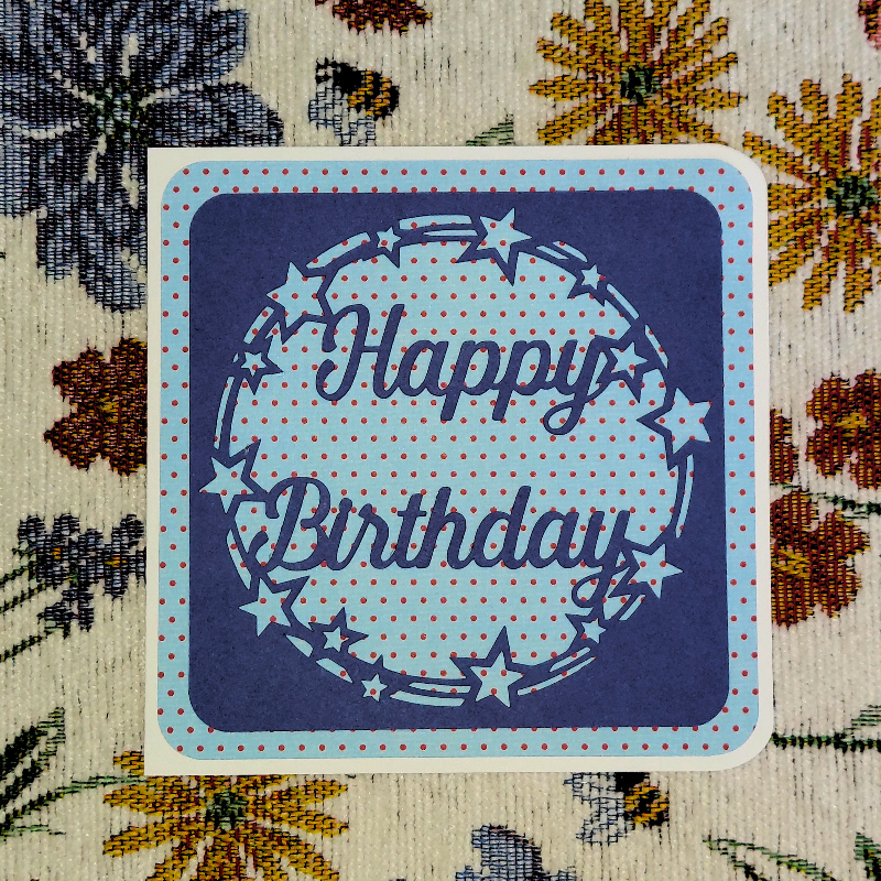 Card with 'Happy Birthday' text on a floral background