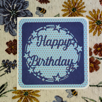 Card with 'Happy Birthday' text on a floral background