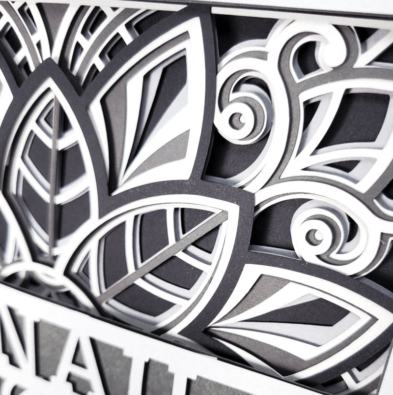 Close-up of a black and white geometric pattern