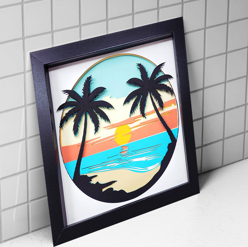 Silhouetted Palms at Sunset