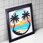 Silhouetted Palms at Sunset